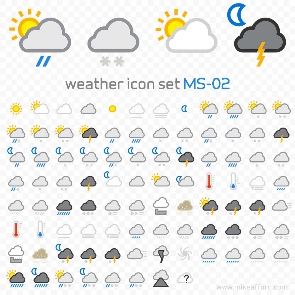 Weather Icon Set MS 02 Mike Afford Media