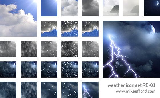 Royalty Free Weather Icons | RE-01 | 42 Realistic Weather Symbols in